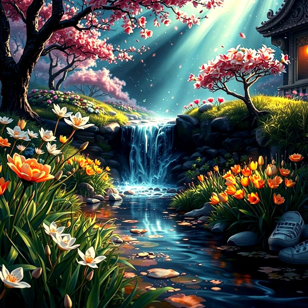 Hyperrealistic Spring Portrait in Vibrant Colors