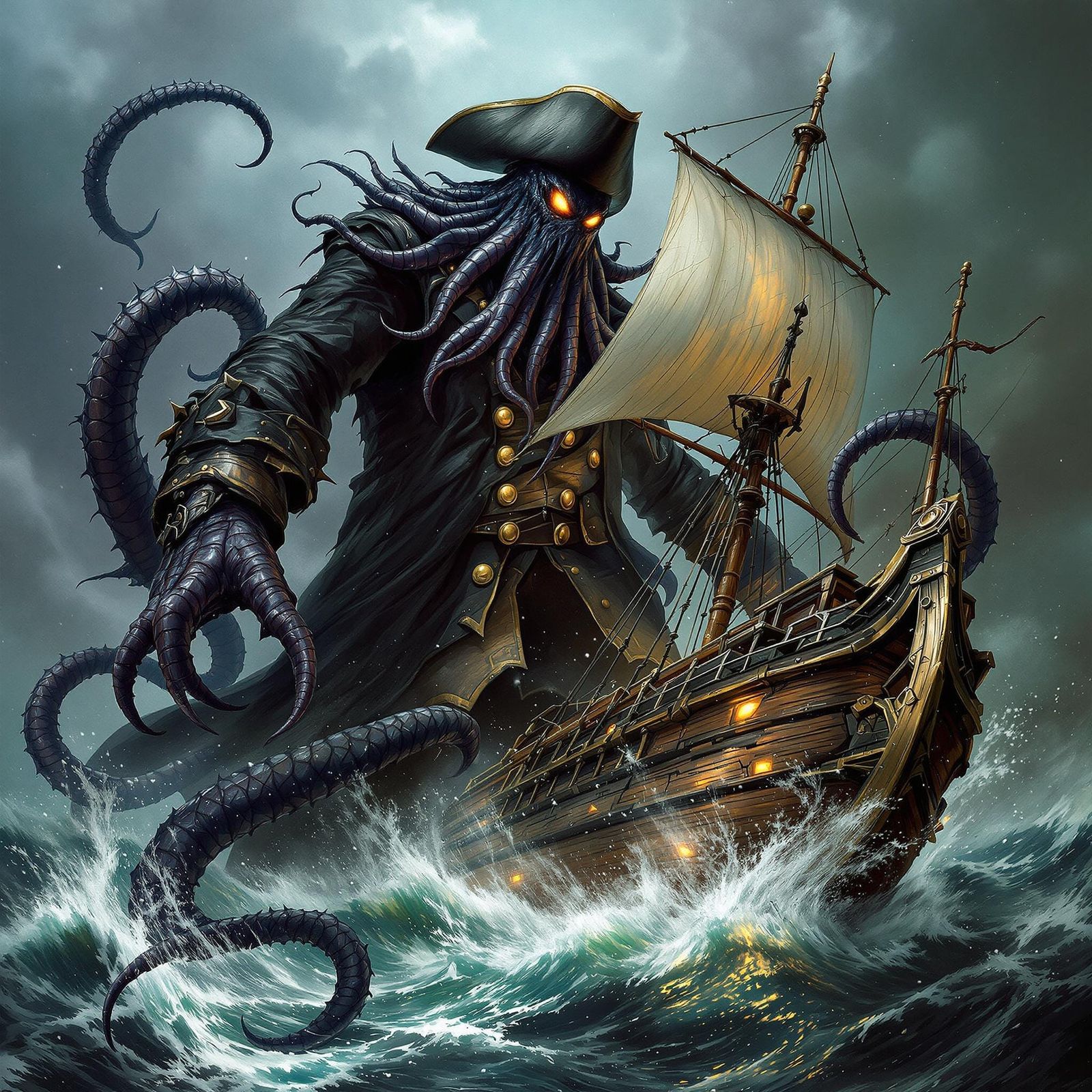 Majestic Pirate Kraken Dominates the High Seas