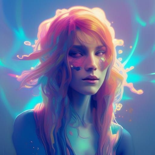 Psychedelic Portrait with Dynamic Lighting