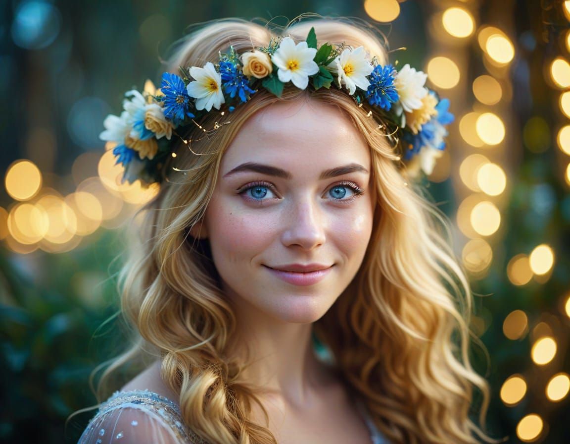 A Young Girl with Enchanted Beauty in a Whimsical Fairytale ...