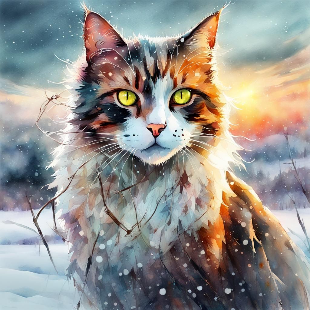 Tortoiseshell and white cat