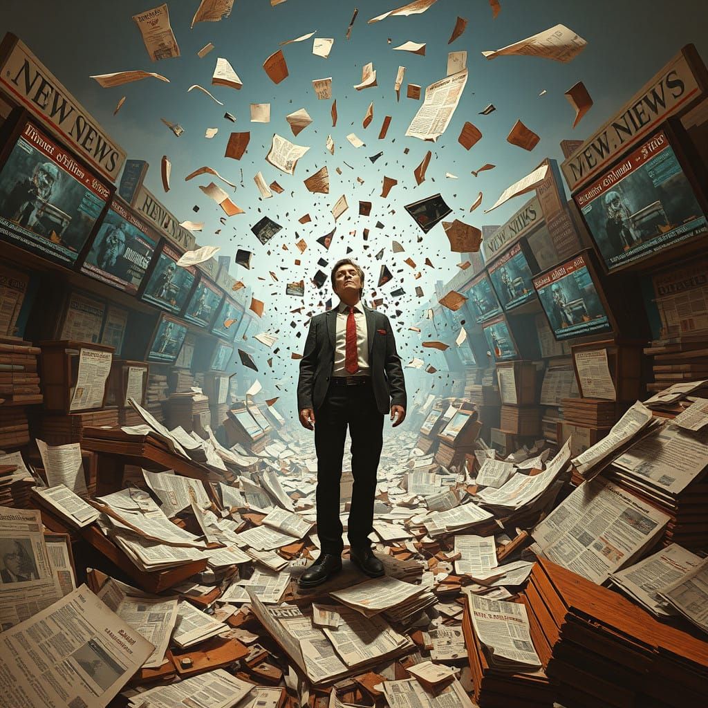 Dystopian Chaos: A Desolate Landscape of Misinformation