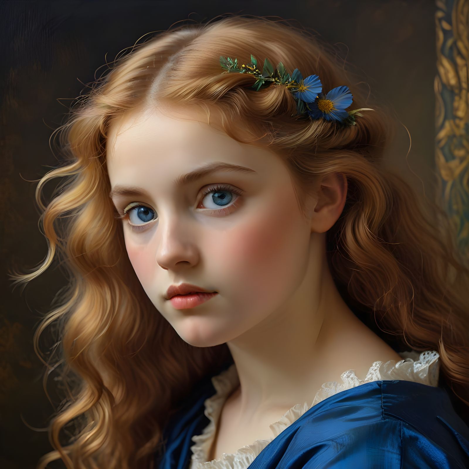 Innocent Child Looks Up to Jesus in Soft Golden Light