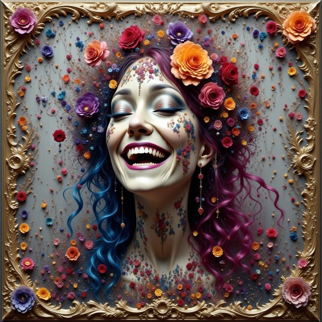 Surreal Abstract Art of a Colorful Woman