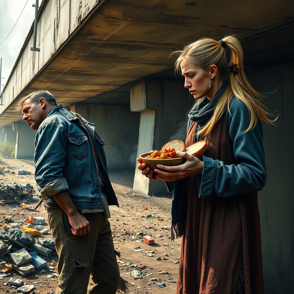 Hope in the Face of Adversity, in Expressive Oil Impasto Sty...