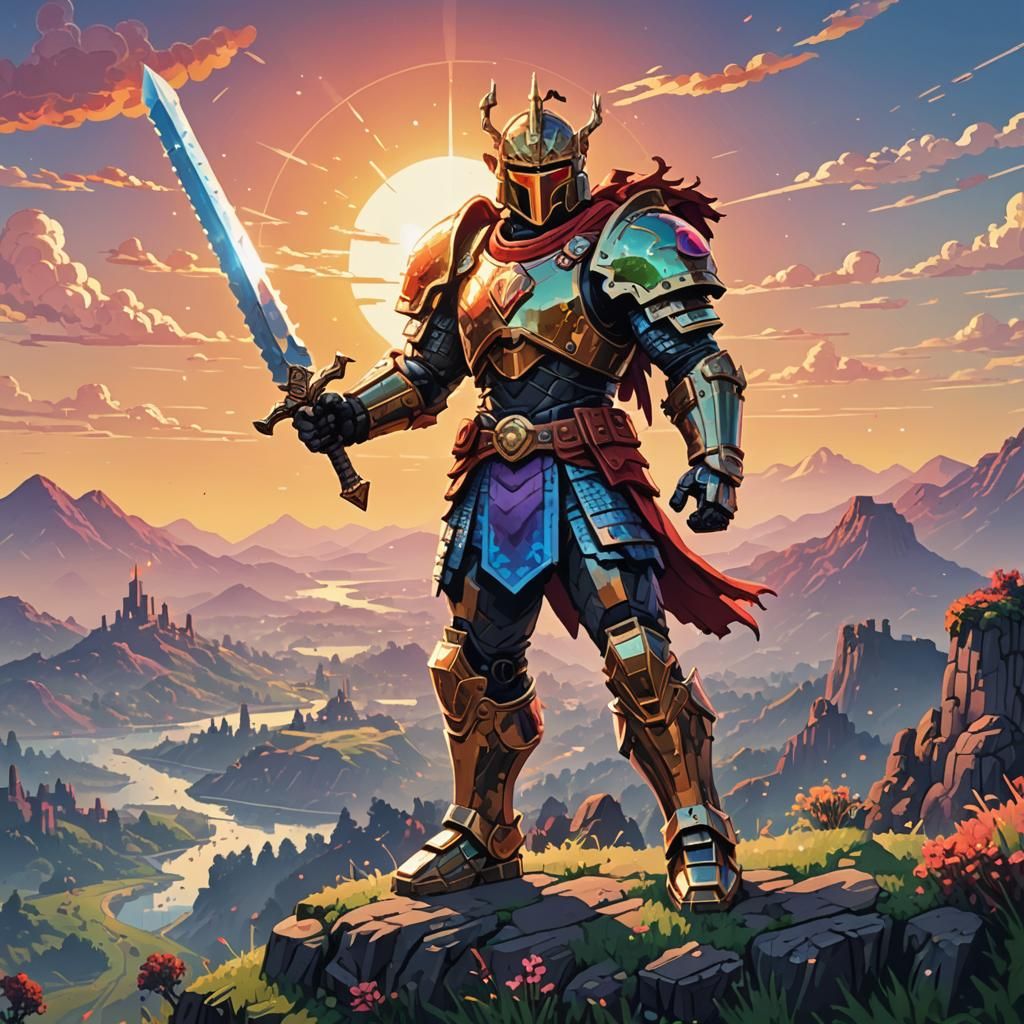 8-bit Video Game Hero Victorious