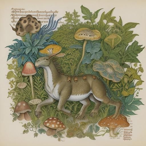 Prehistoric Botanical Illustration in Medieval Manuscript St...