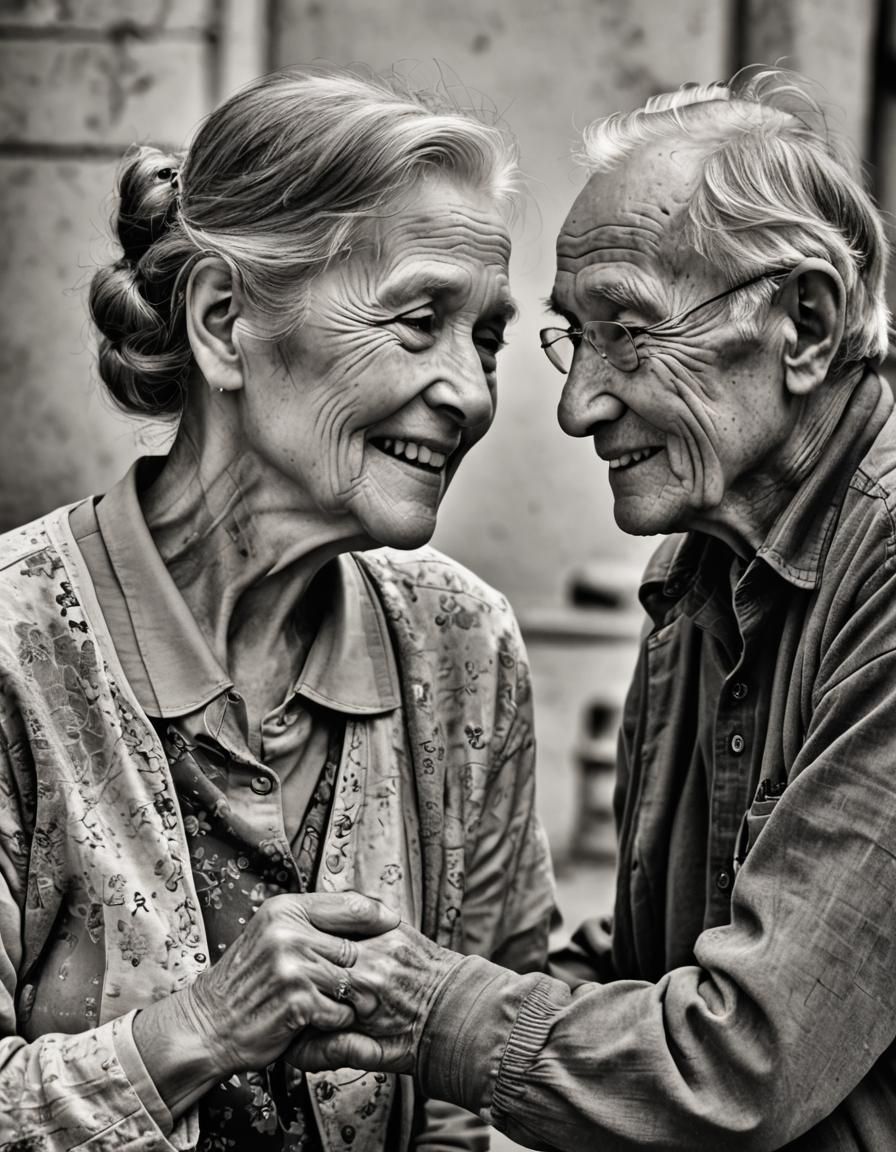 Elderly Couple in Loving Gaze