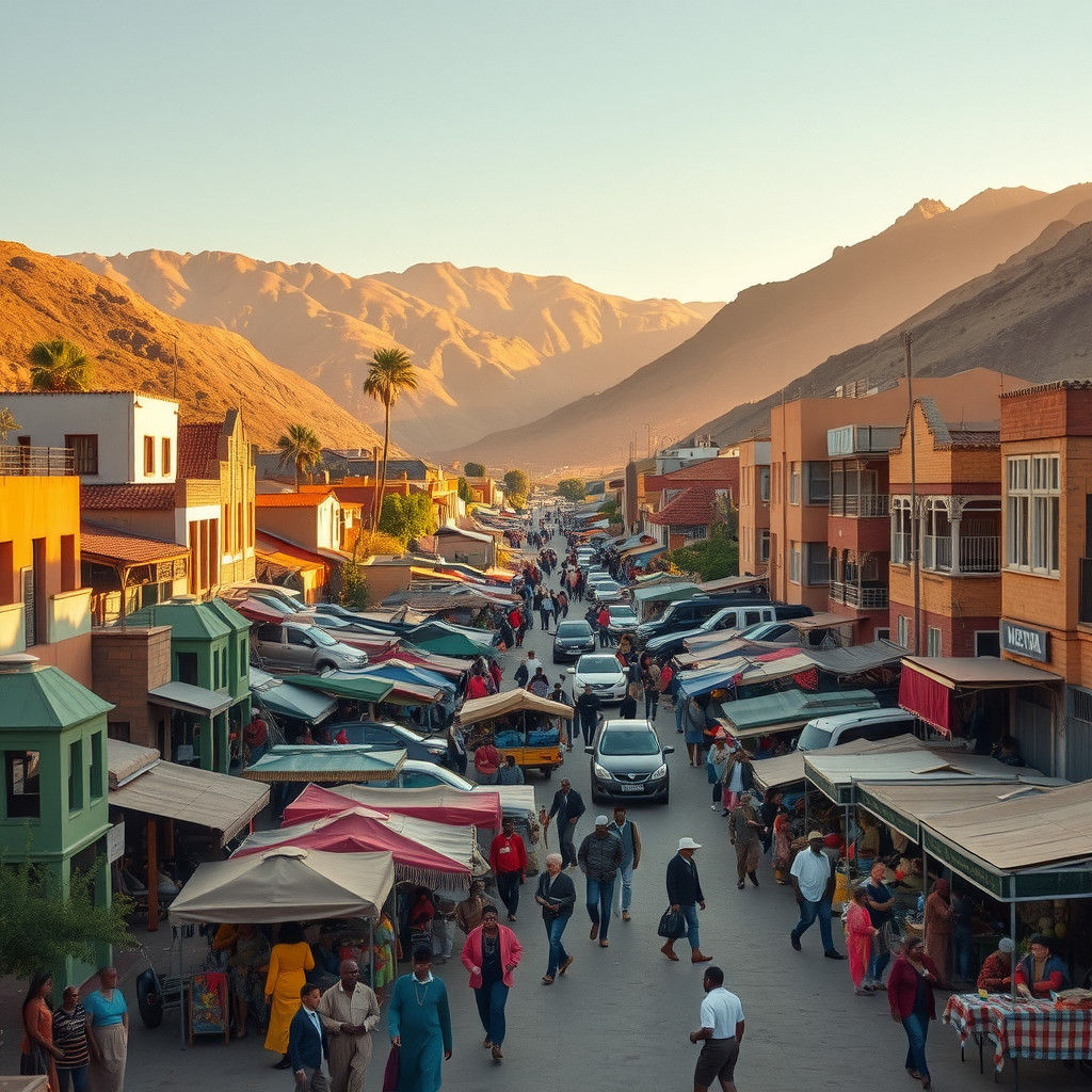 Bustling Maseru, Lesotho, in Earthy Tones