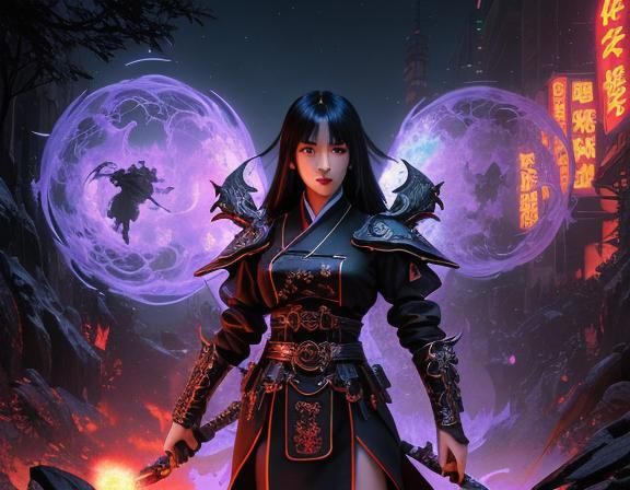 Asian Vampiress in Underground Comic Style