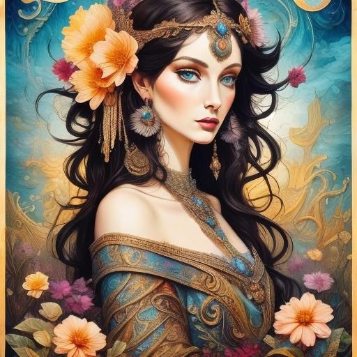 Floating Archipelago: Fantasy Art Nouveau Landscape