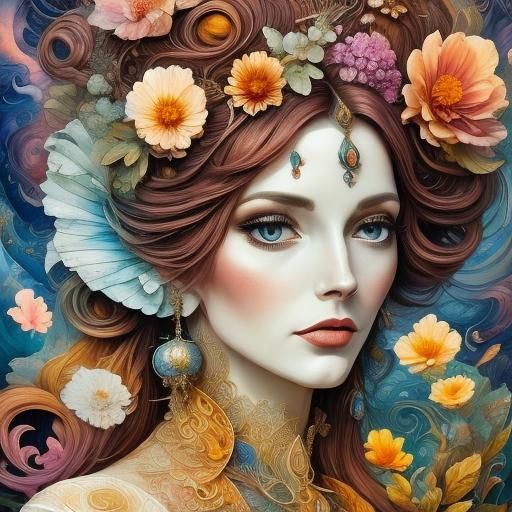 Floating Archipelago: A Fantasy Landscape in Organic Bloom S...