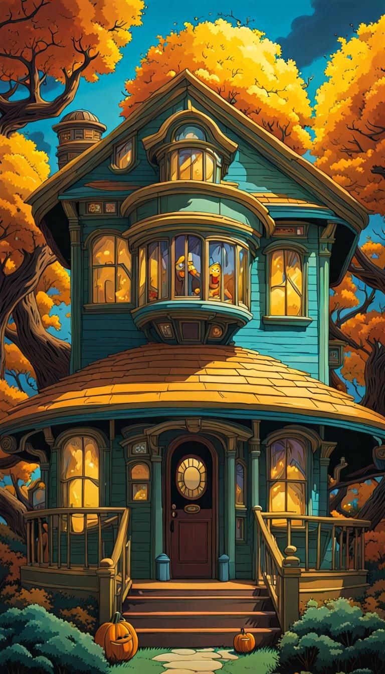 Simpsons Style Treehouse of Horror on Glass