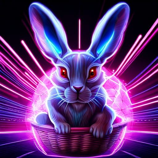 Biopunk Bunny in Cyberpunk Universe