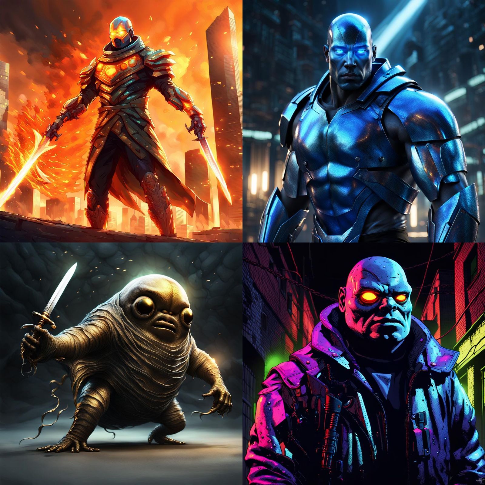 Steel-Skinned Blob-Human Hybrid RPG Character