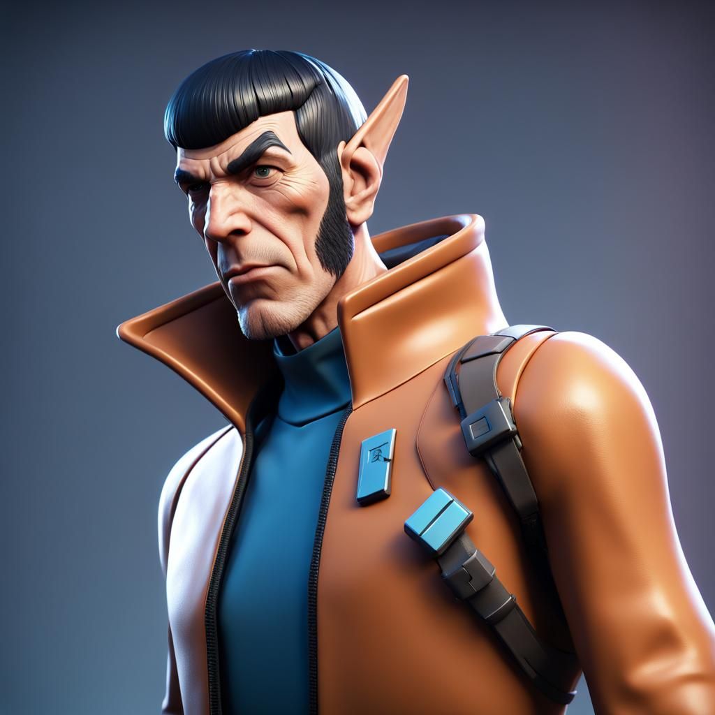 Spock in Fortnite Style: 3D Game Rendering