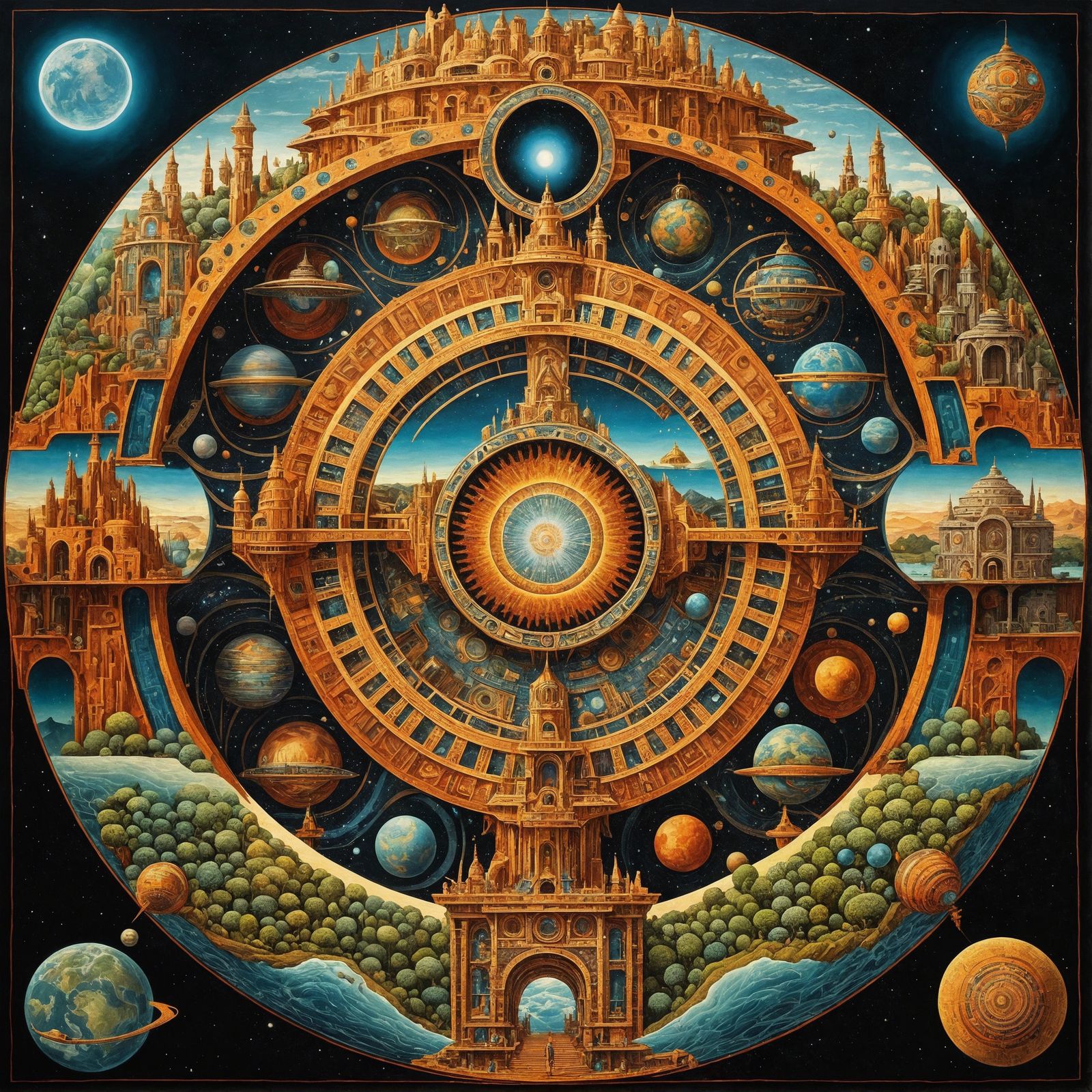 Sci-Fi Mandala Inspired by Surrealist Art