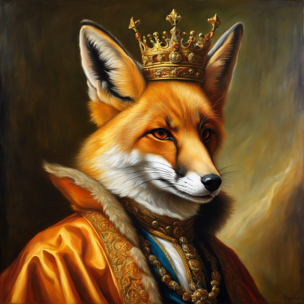 Golden King Fox in Regal Splendor
