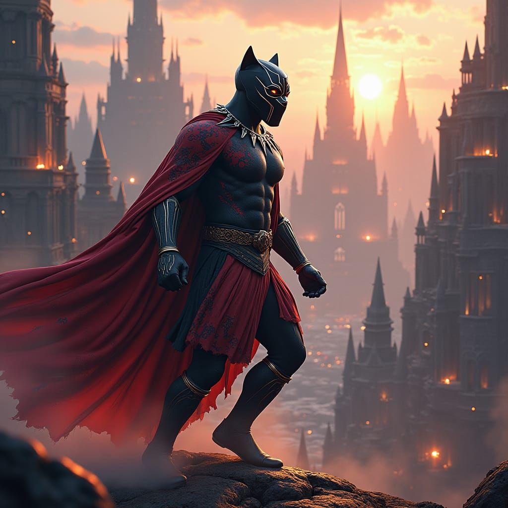 Black Panther in Wakanda, Digital Matte Painting