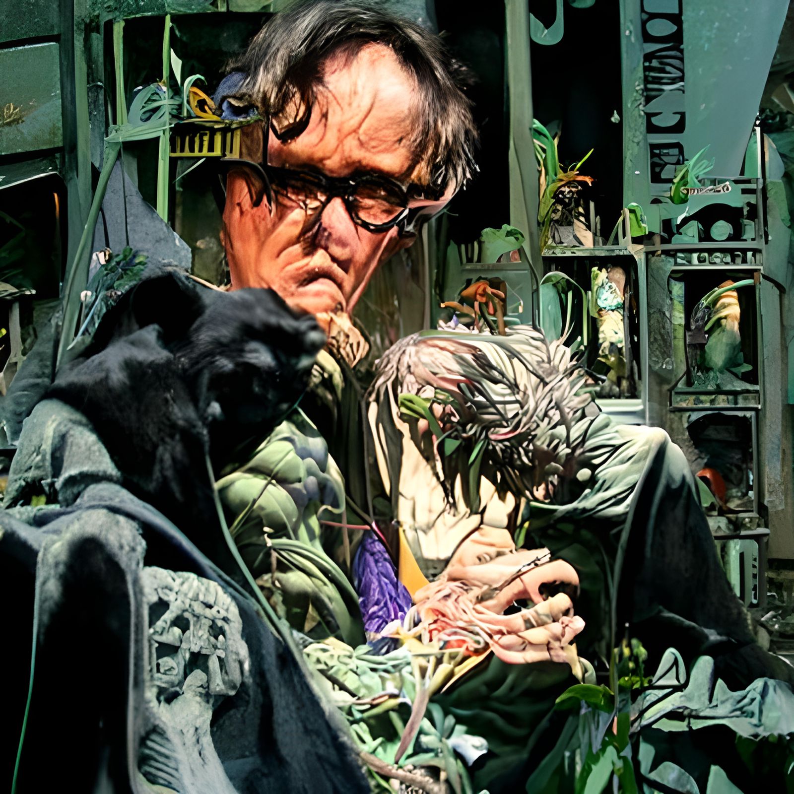 Gothic Horror in Cyberpunk Comic Art Style