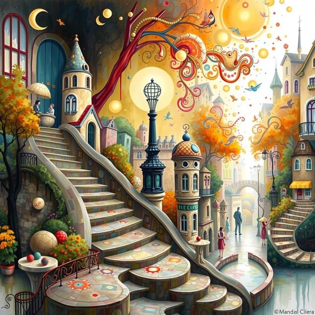 Vibrant Cityscape in Hundertwasser Style