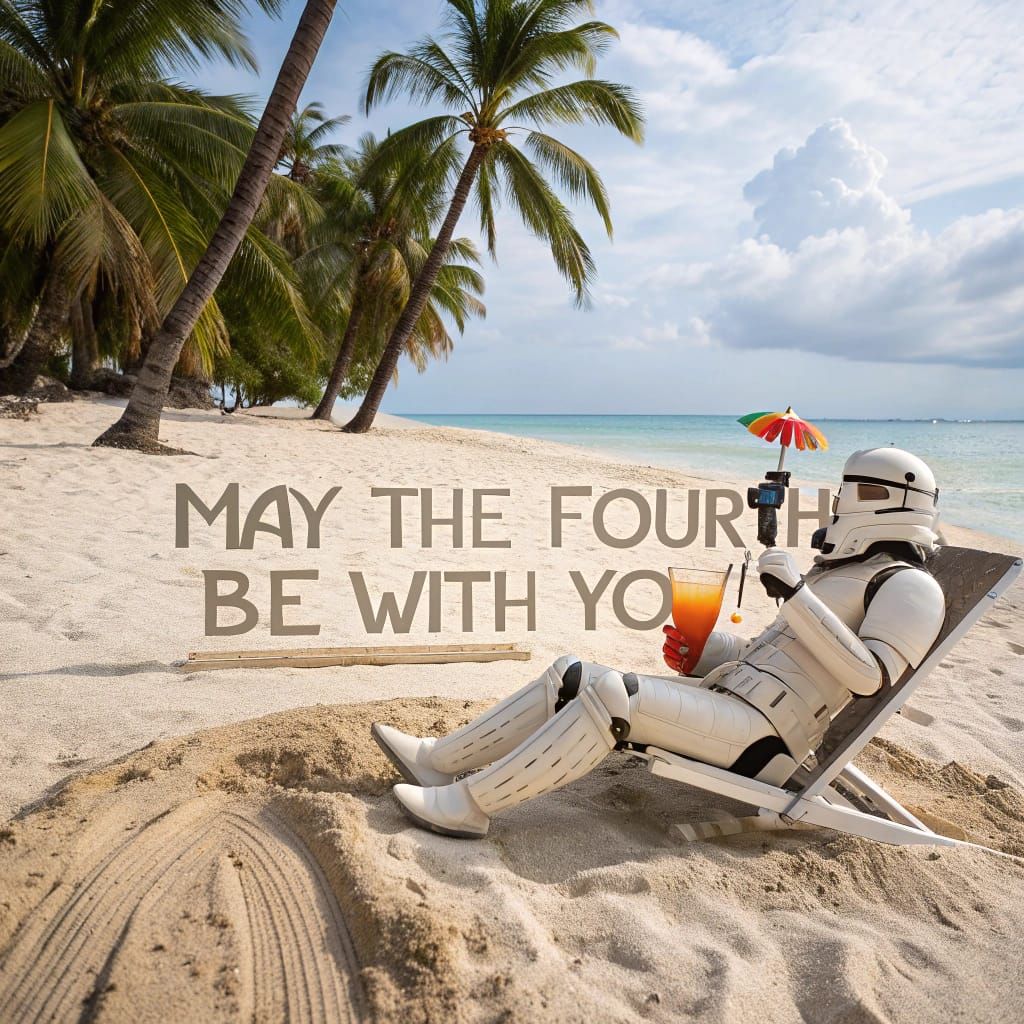 Stormtrooper's Tropical Oasis in Star Wars Style