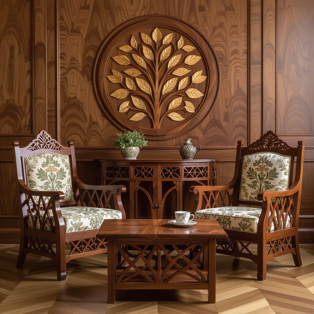 Victorian Inspired Furniture with Botanical Motifs