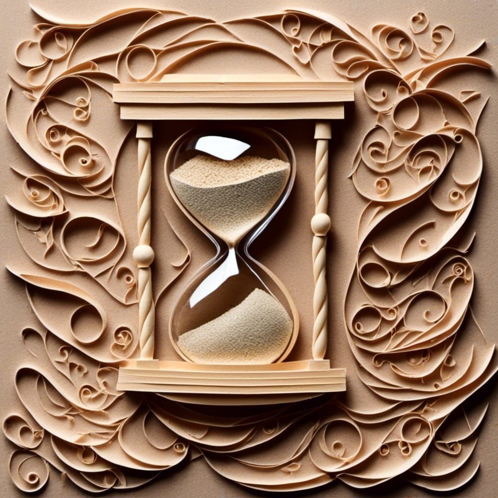 Hourglass with Quilling Art Style