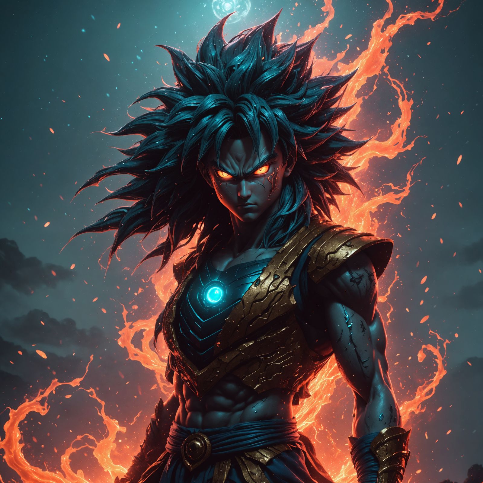 Half Demon Half Angel Warrior Unleashes Fury