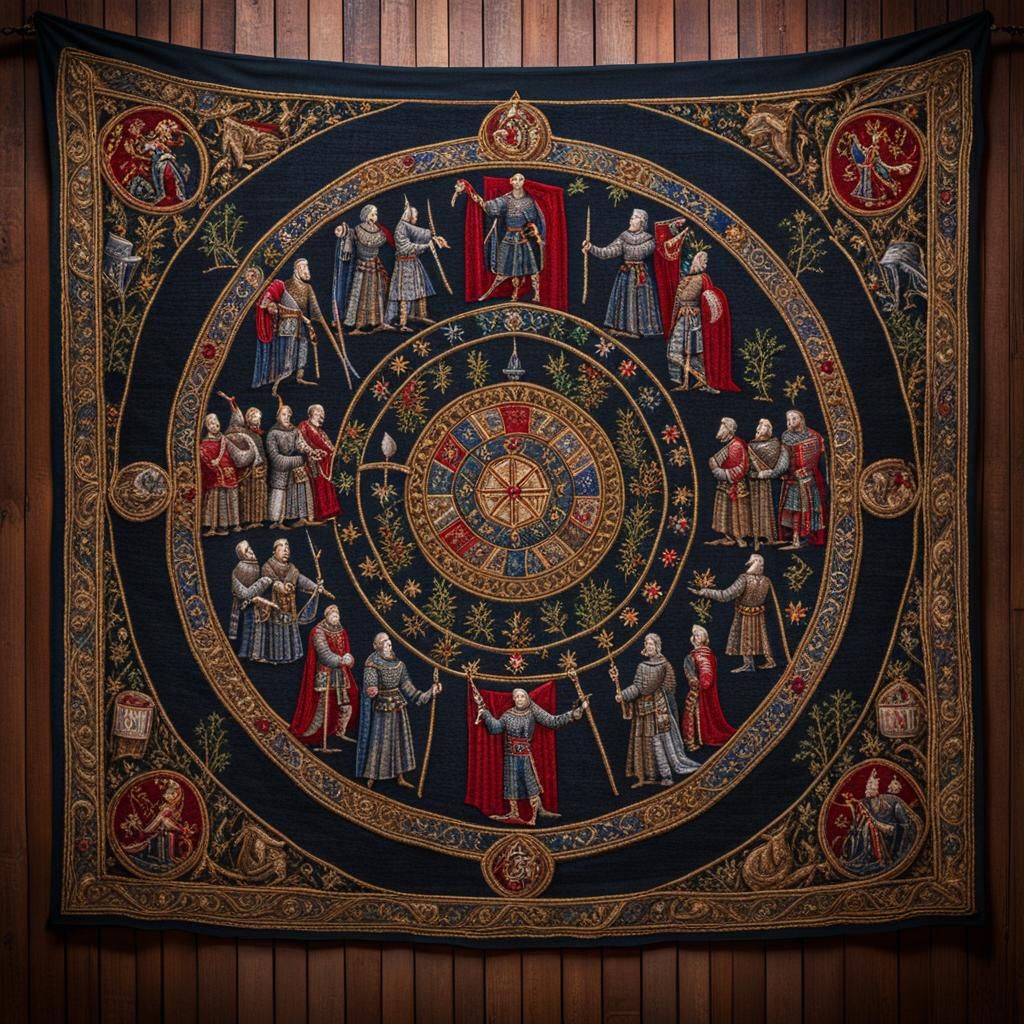 King Arthur Tapestry: Embroidered Knights of the Round Table