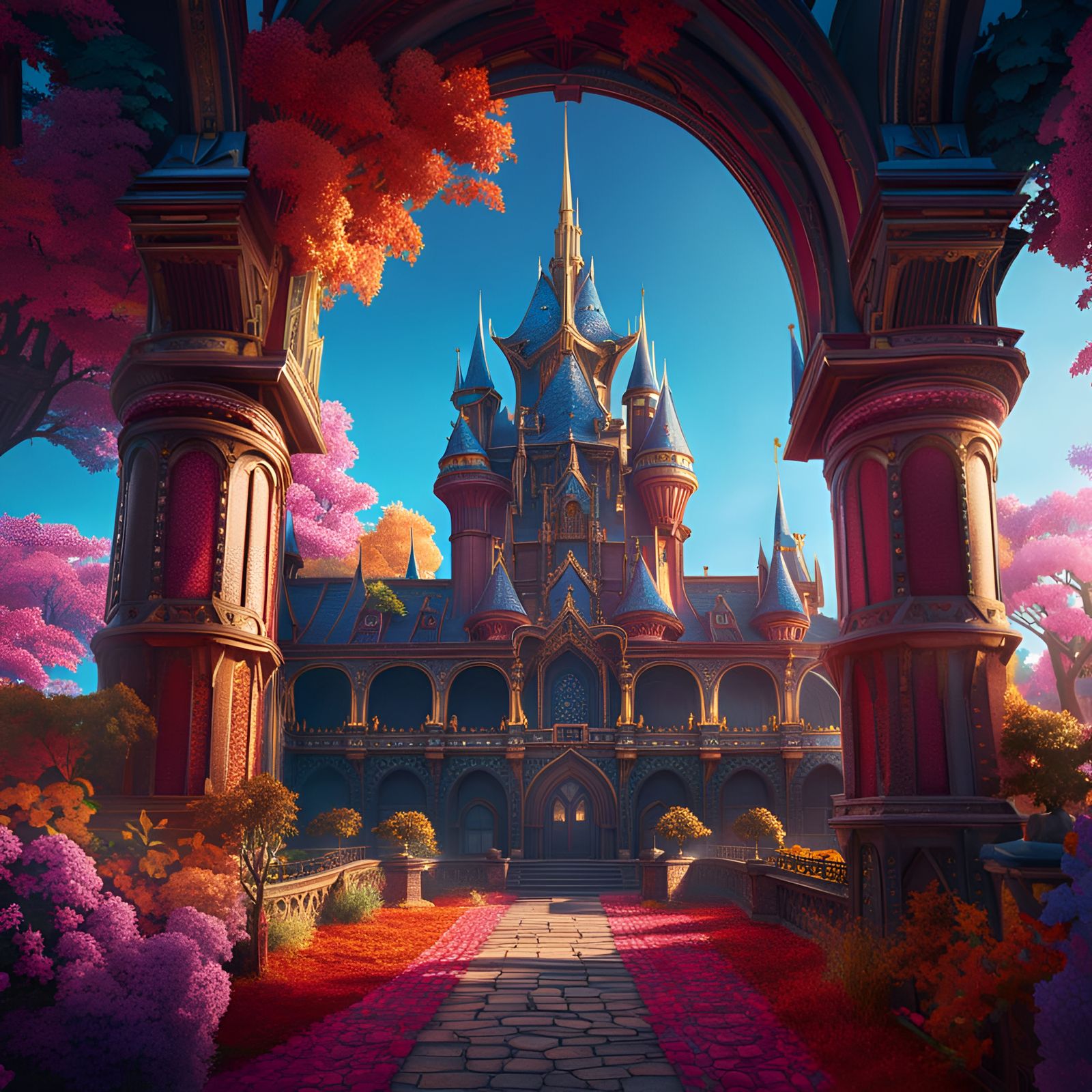 Fantastical Royal Castle in Detailed Matte Painting