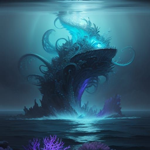 Majestic Oceanic Fantasy in Vibrant Digital Art