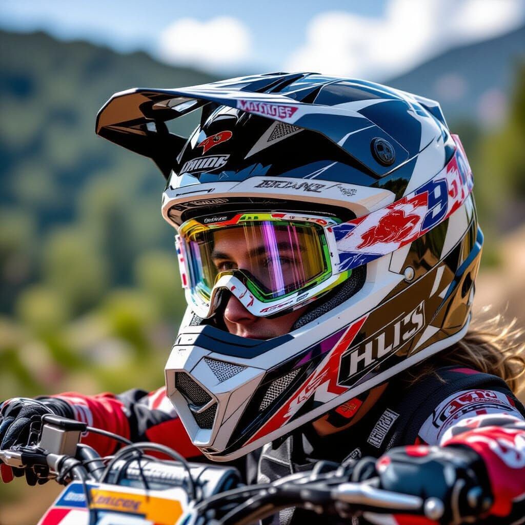Dirtbike Rider Helmet Photo