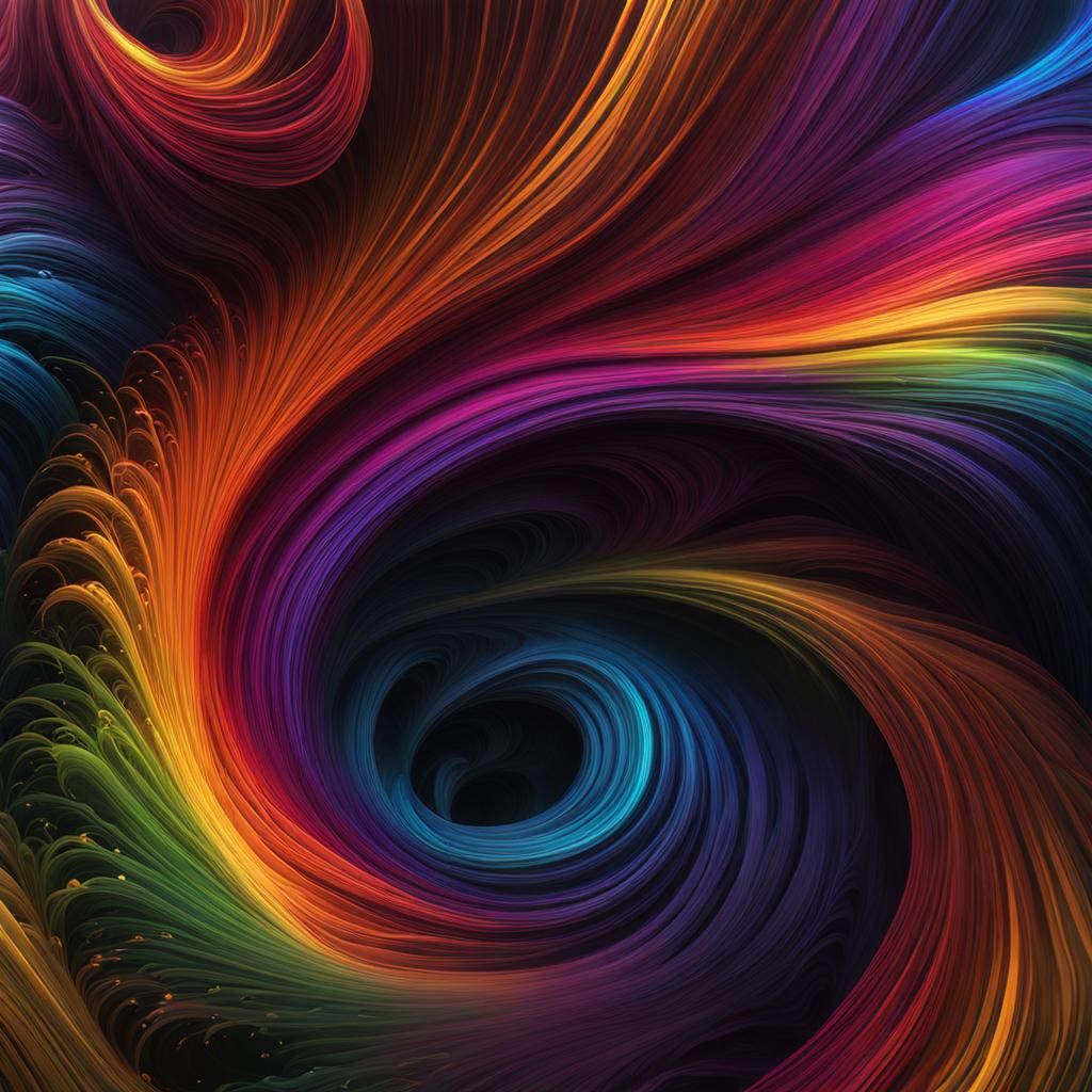 Fantastical Rainbow Swirls in Deep Color