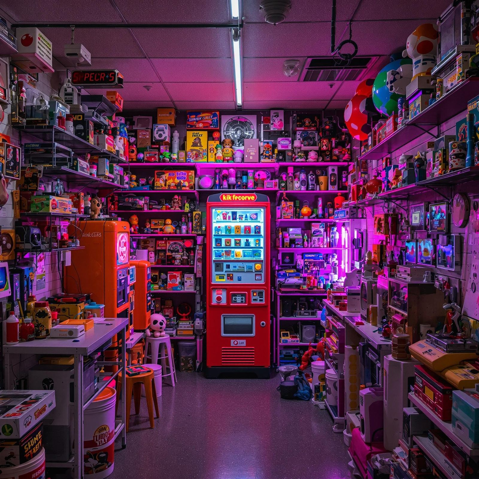 Hyper Realistic Kidcore Storage Room in Liminal Backroom Amb...