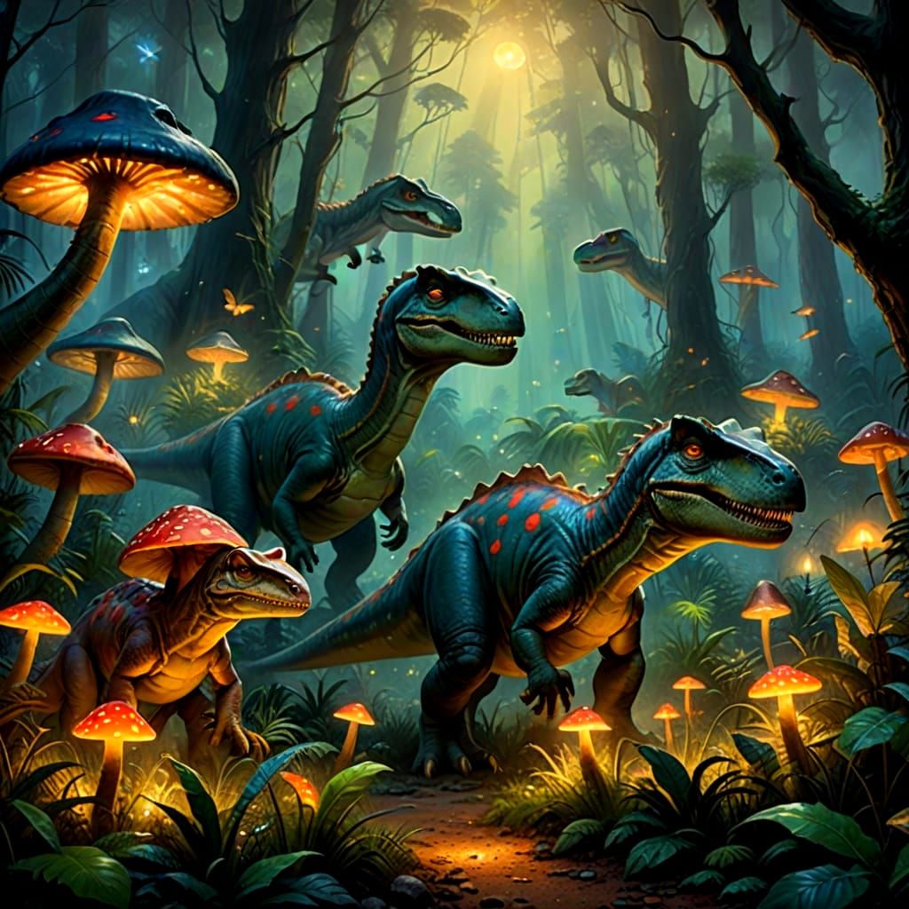 Jurassic Park in Ethereal Fantasy Style