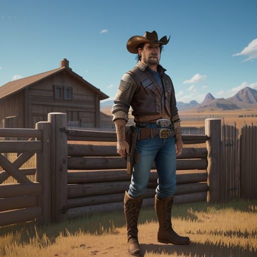 Epic Western Ranch Scene in 3D