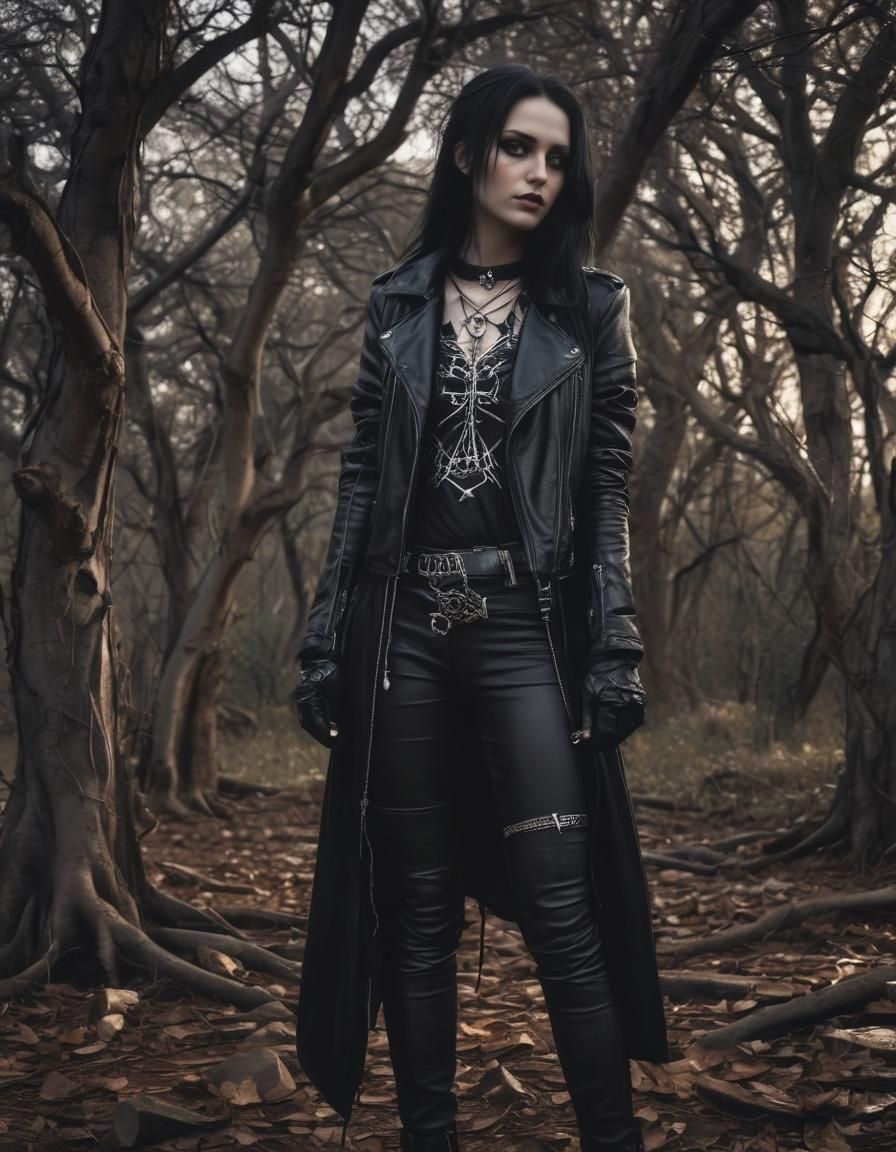 Gothic Death Portrait in Comic Book Aesthetic