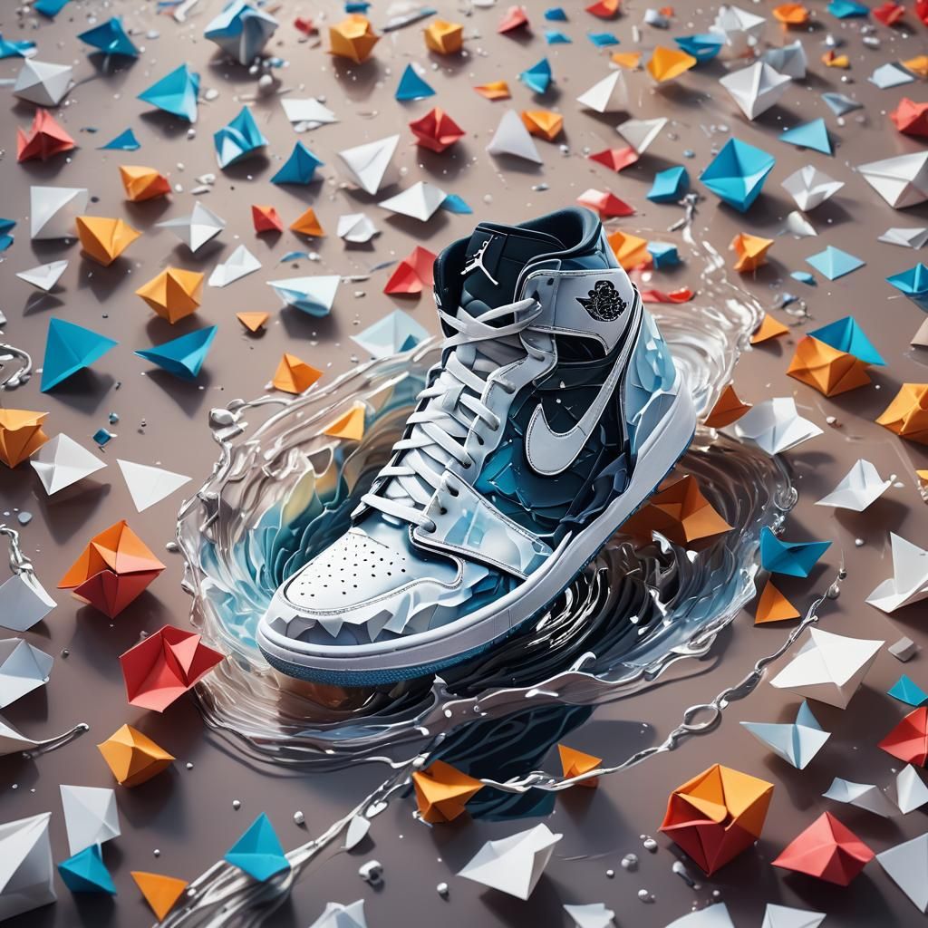 Air Jordan One Melting in Space: Digital Art