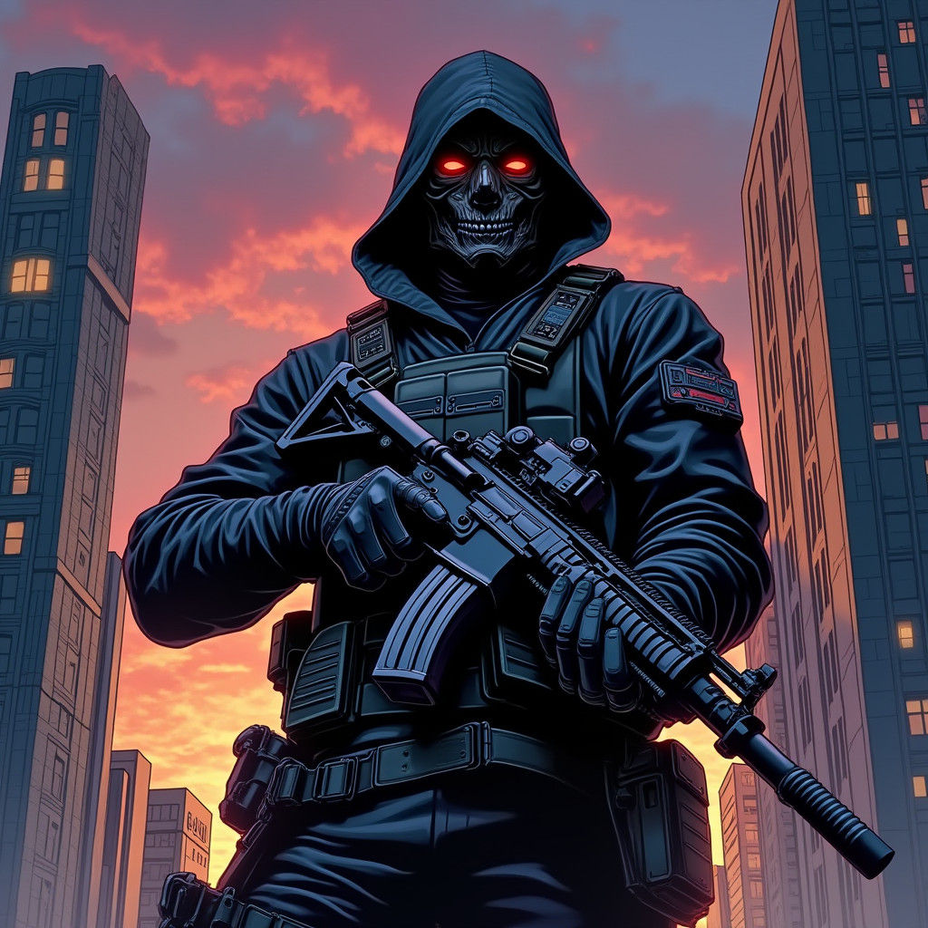 Deadshot in Tactical Gear: Comic Book Art