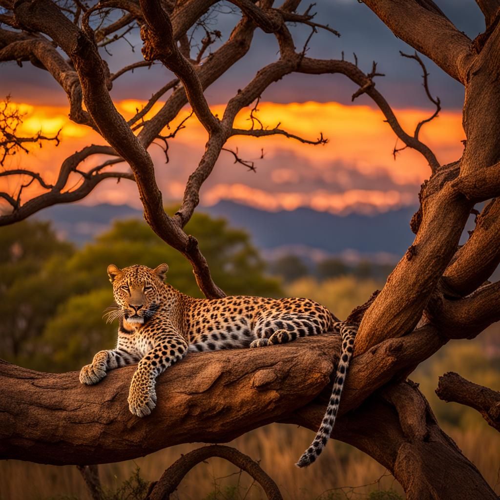 Leopard Sleeps in Sunset Light: Photographic Style