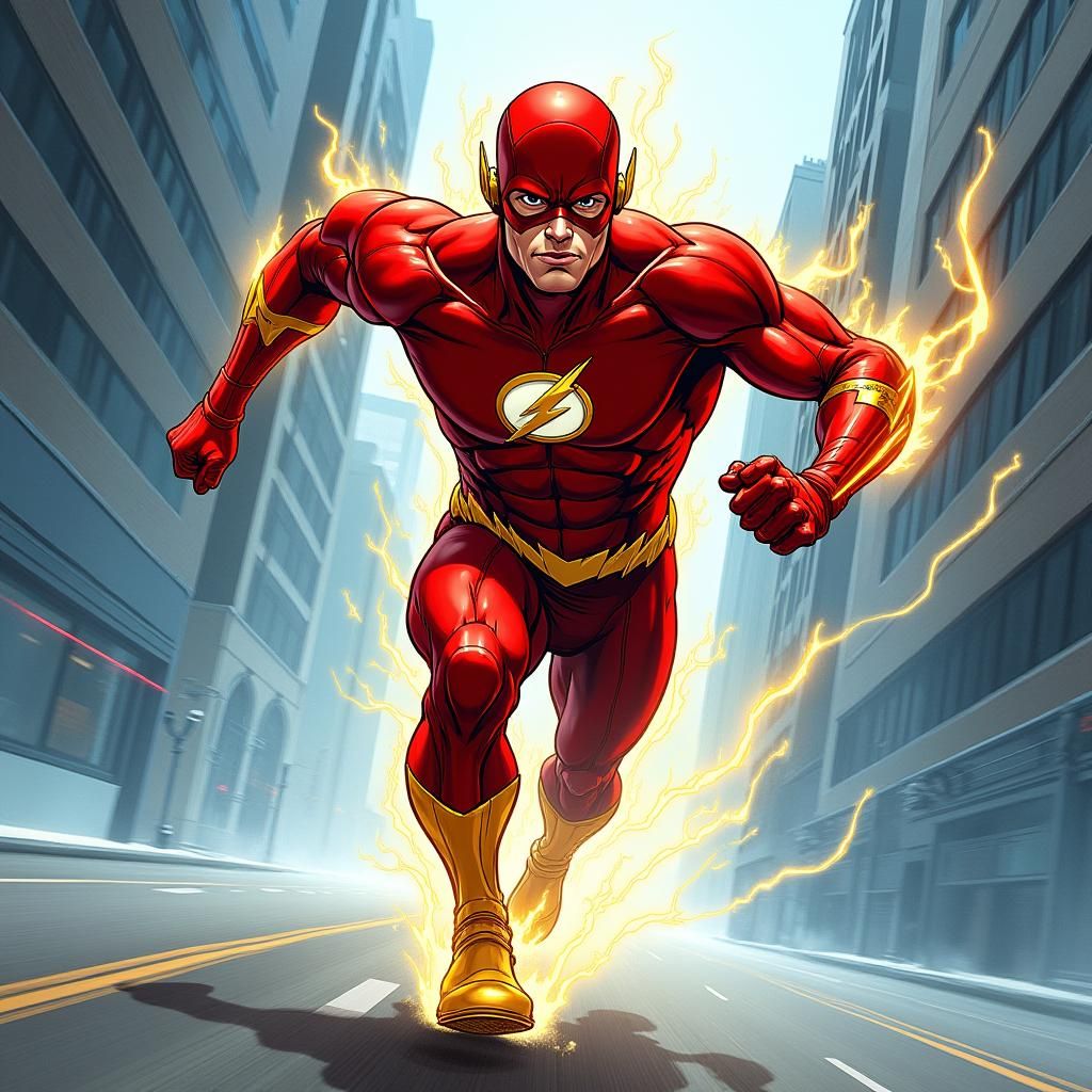 The Flash in Action: Comic Book Illustration