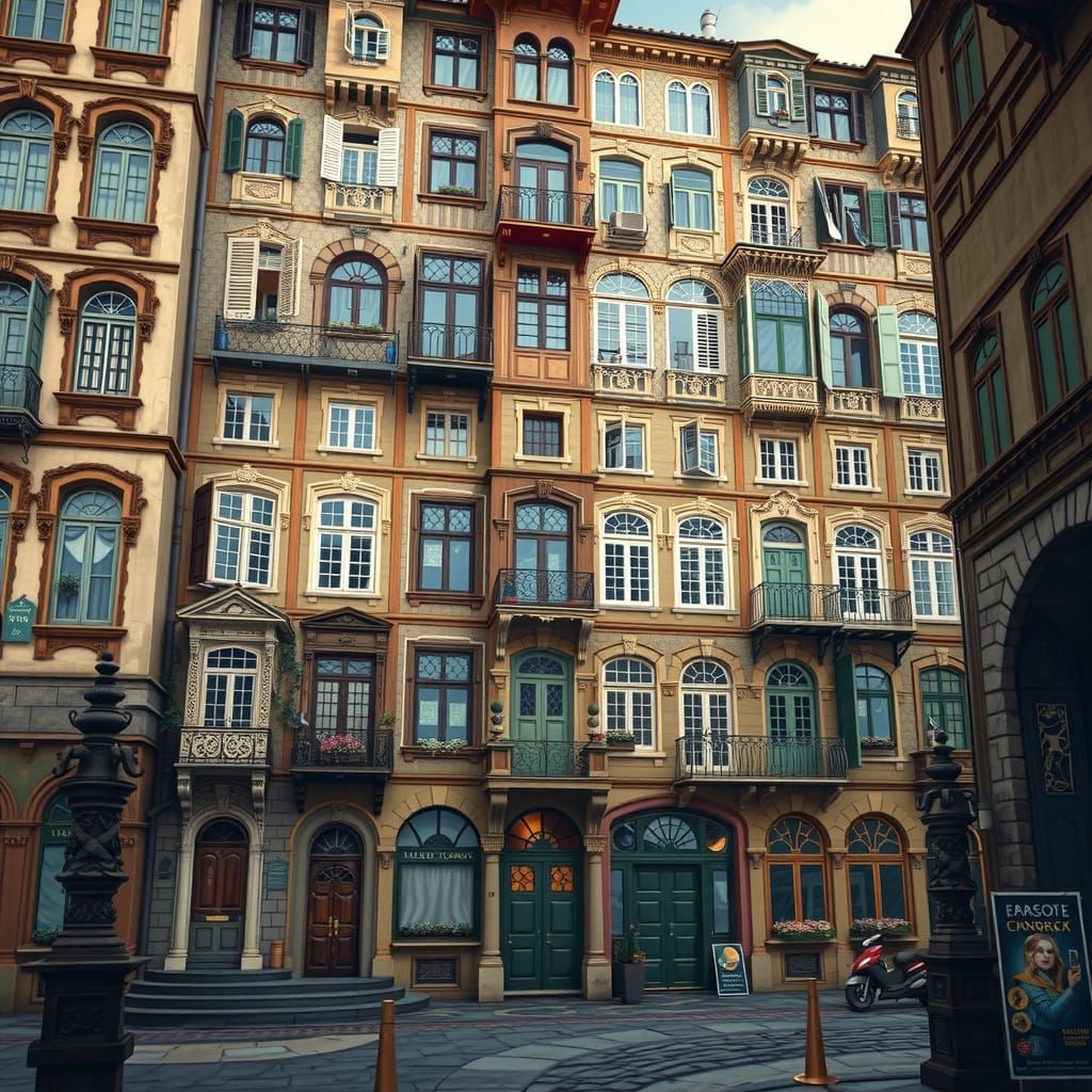Maximalist Cobblestone Skyscraper with 16th Century Condomin...