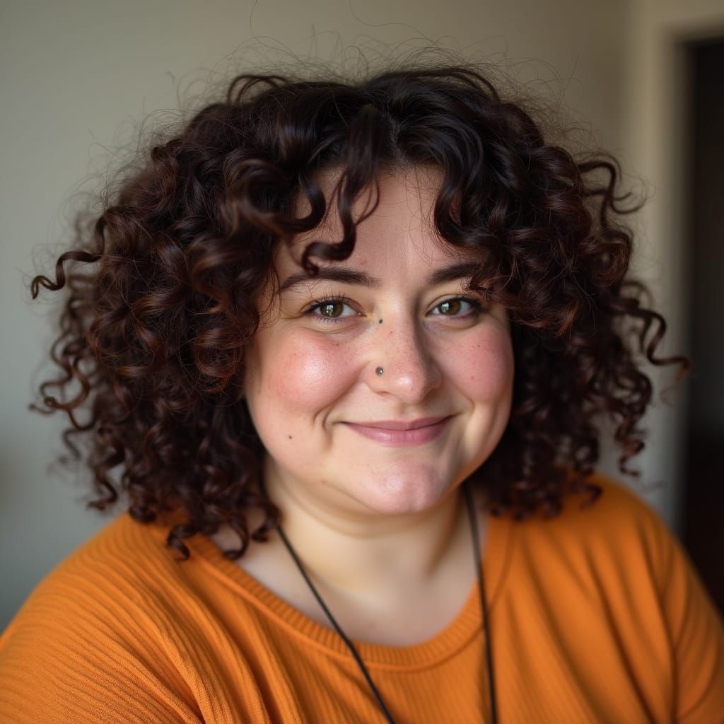 Woman with Voluminous Curly Hair