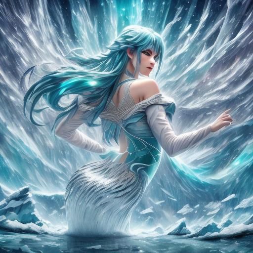 Icy Mermaid Concept Art in HKG Studios Style