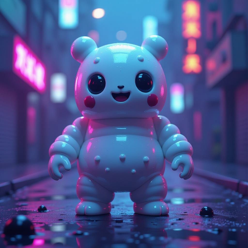 Marshmallowpunk Creature in Neon Massurrealism