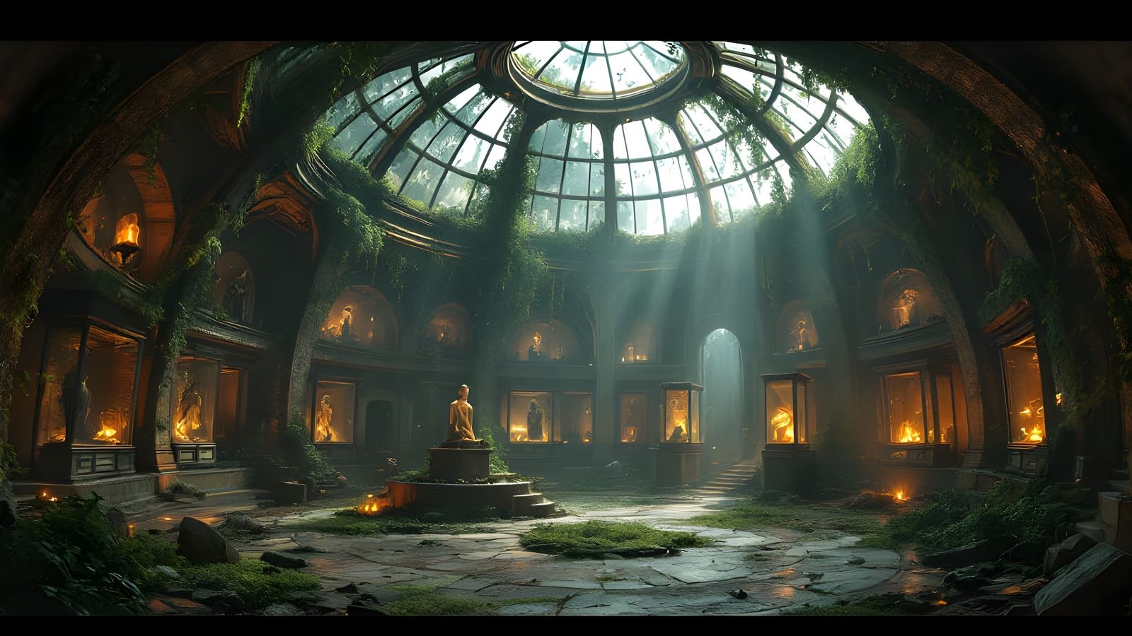Abandoned Dome Museum: Overgrown Ruins in Semi-Realistic Dig...