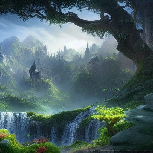 Fantastical Magical Land in Detailed Matte Painting