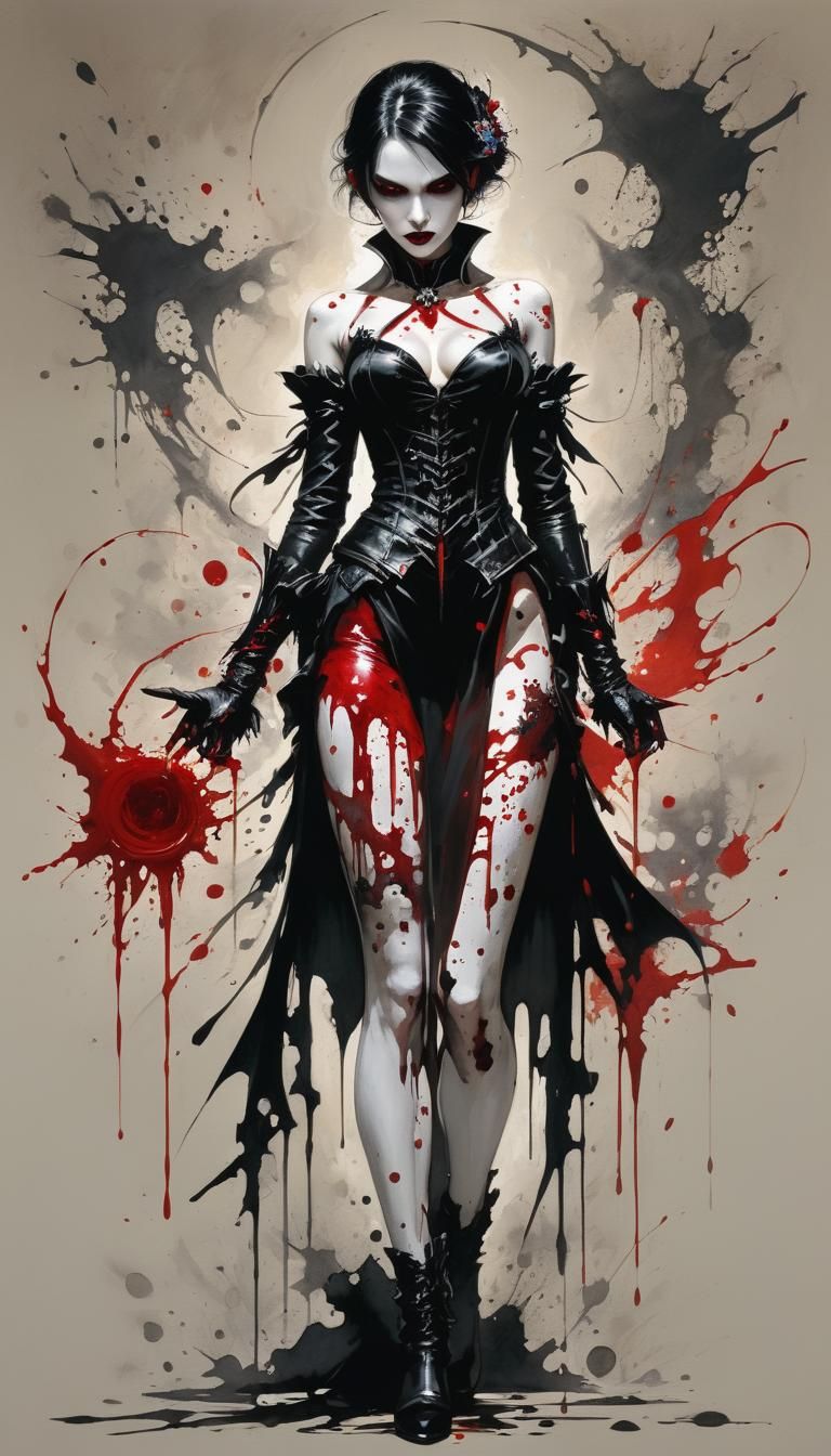 Blood Mage in Impasto Painting Style