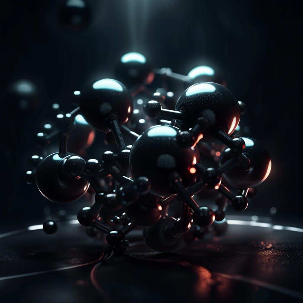 Carbon Dioxide Molecule as Dark Fantasy Art